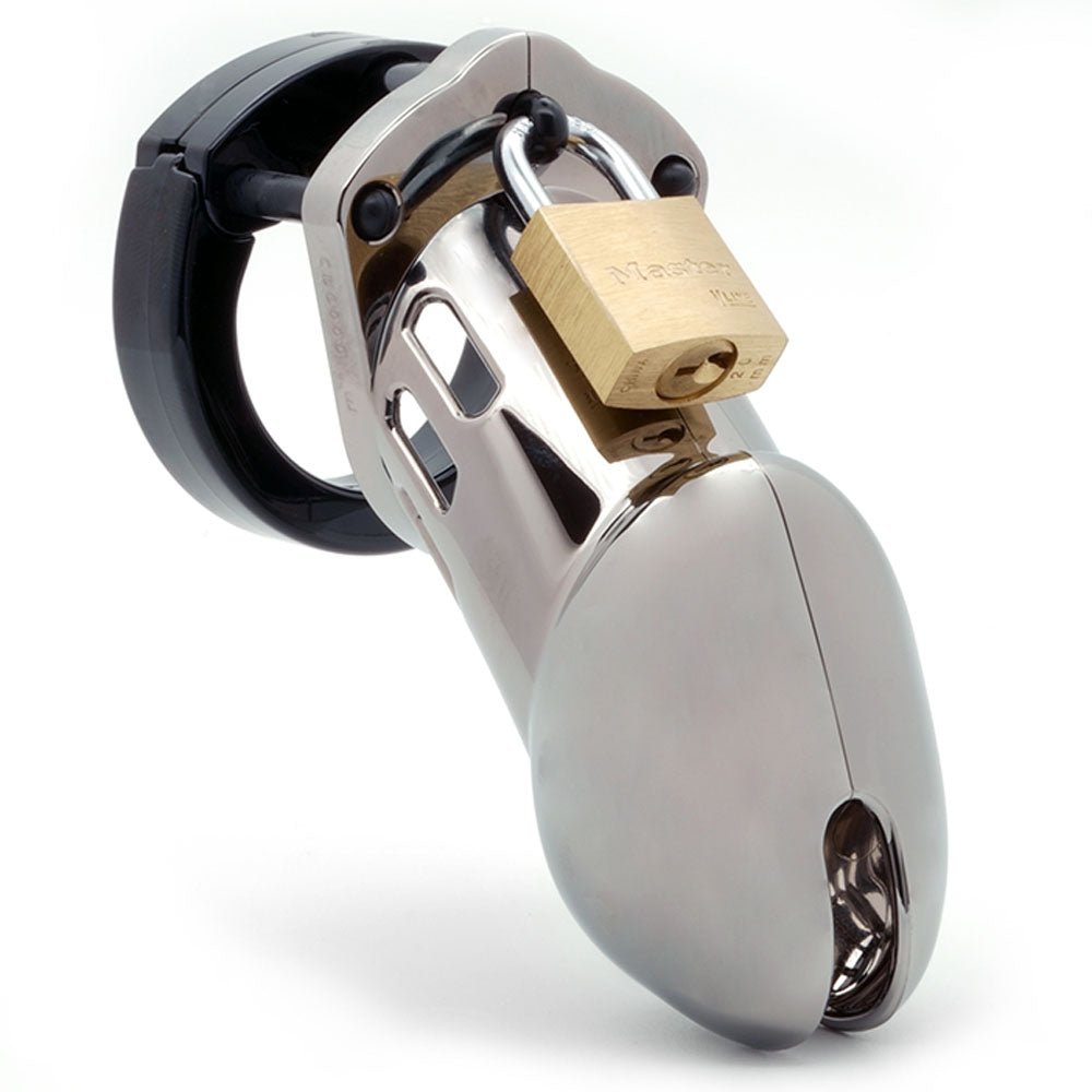 CB-6000 Chastity Cock Cage Kit - Chrome 3.25 Inch Cock Cage Kit